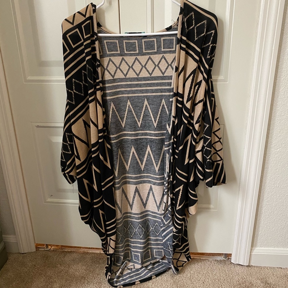 Aztec print cardigan
